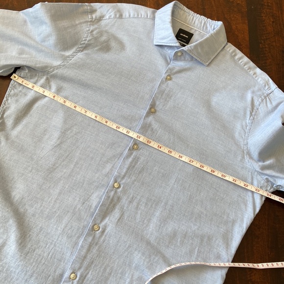 Strellson Sereno Slim-Fit Long-Sleeve Shirt Light Blue Size 17 - Picture 13 of 16